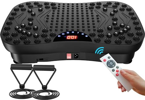 AXV Vibration Plate Fitness Platform Exercise Machine Vibrating Lymphatic Drainage Shaking Workout Full Body Shaker Vibrate Stand Shake Board Sport Gym Pad for Weight Loss Fat Burner for Women Men