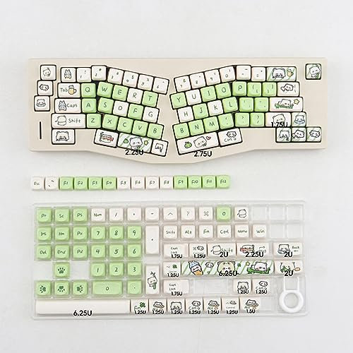 PBT Panda Keycaps Set MOA Profile Cute Keycaps 144 Tasten Custom Dye-Sublimation Keyboard Keycaps für Cherry Gateron MX Switches Mechanische Tastaturen