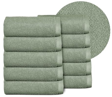 BEAUTEX Handtuch-Set Premium Frottier Sets Made in Europe, 100% Baumwolle 550g/m², Oeko-TEX Zertifiziert (Set: 10 Gästetücher - 30x50 cm in Eisberg-grün)