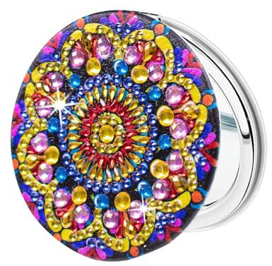 Diamond Painting spiegel Diamond Painting Taschenspiegel Personalisiert Reisespiegel Art Craft Kit Erwachsene Kinder Basteln Mädchen 6 7 8 9 10 11 12 Jahre Diamant Malerei Mädchen Geschenke Mandala
