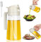 Ölflasche zum Kochen, 470 ml Öl Sprühflasche, 2 in 1 Spenderflasche, Glass Cooking Bottle, Ölflasche aus Glas, Ölflasche Ausgießer und Sprüher, Ölsprüher zum Kochen Salat Brot Backen Grillen (Weiß)