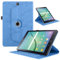 TEDTIKJT Case for Tablet Samsung Galaxy Tab S2 9.7 Inch 2015 SM-T810/T815 PU Leather 360°Rotatable Stand Flip Protective Samsung Tab S2 9.7 Cover, Tree Blue