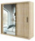 INTERIOR EMPORIUM's ONYX Mirror Sliding Door Wardrobe 120cm/150cm/180cm/203cm/250cm, You Can Get This to Create a Chic Retreat in Your Bedroom. (OAK, 203CM)