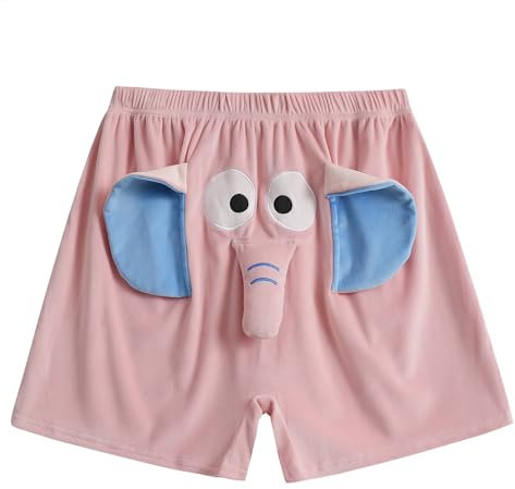 FGFD&OU Shorts de Pyjama Homme et Femme Bas de Pyjama Court Doux Vêtements de Nuit Élastique Pantalon Short Drôles de Détente & d'Intérieur, Cadeaux Drôles (Couleur rose, XXL)