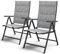 UDPATIO Gartenstühle Hochlehner 2er Set, Klappstuhl 7 - Fach Verstellbar Rückenlehne, bis 120 kg belastbar, Balkonstühle wetterfest für Outdoor, Garten, Balkon, Dunkelgrau