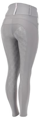 HORZE Damen Reithose Arina mit Vollbesatz, Handytasche und Gürtelschlaufen, Grau, 38
