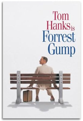 Suumyo Filmszenen-Poster, Motiv: Forrest Gump, moderner Kunstdruck für Wohnzimmer, Schlafzimmer, Küche, Esszimmer, Badezimmer, Heimbüro, 30 x 45 cm, ungerahmter Stil