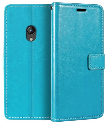 PU Leather Phone Wallet Case Compatible with Nokia 3210 2024, Magnetic Flip Cover with Card Slots, Full Protection and Stand Function (Light Blue)