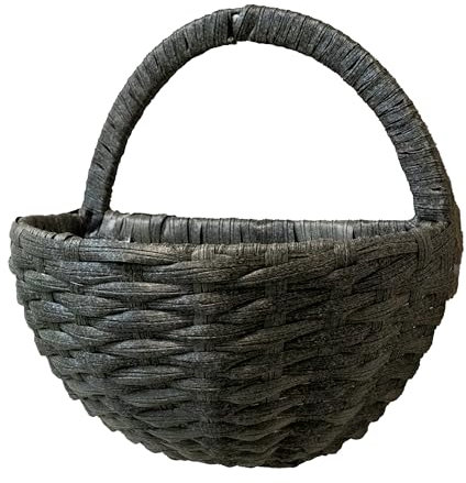 DARO DEKO Polyrattan Wandkorb rund braun 34 x 19cm Wand-Blumentopf hängend Pflanz-Korb