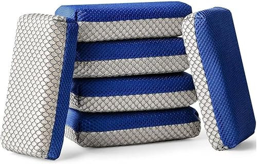 Esponjas de lavado de coche de doble cara, esponjas antiinsectos, paquete de 6 cubos de limpieza no adherentes para cocina, baño, dormitorio, sala de estar, comedor, oficina, casa