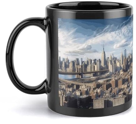 Coffee Mug Large Porcelain Mug New York City Coffee Cups Ceramic Large Coffee Mug with Handle Funny Mug Tea Cup for Office And Home Unique Coffee Mugs