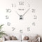 JIZZU 3D Reloj De Pared Grande, DIY Reloj Pareds Digital, Reloj de Pared Silencioso, Reloj Cocina Pared Original, Moderno, Decoración Ideal para Sala de Estar, Dormitorio, Cocina, Oficina, Silver