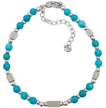 XQMMGO Perlenarmband Herren, Armband Charms, Armband Einschulung Mädchen, Einstellbare Größe Vatertag Perlenarmband, Mutter Tochter Schmuck (Blau)