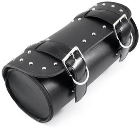 Qezodsx Borsa Porta Attrezzi Universale in Pelle PU per Moto, Forcella Anteriore, Manubrio, Borsa Laterale, Barile Portaoggetti, Barile di Coda da