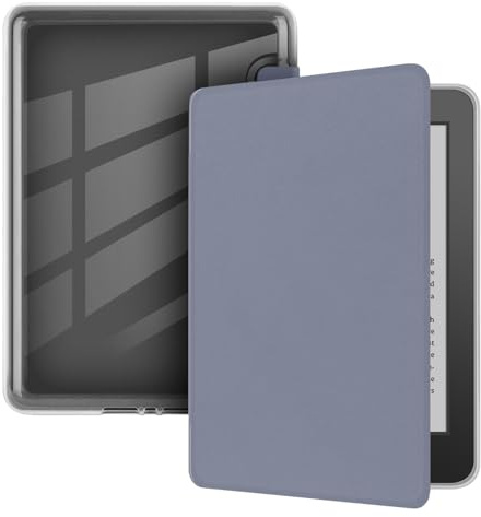 Case for 6 Kindle Paperwhite (7th Generation-2015 Release), Ultra Clear Soft Flexible Transparent TPU Back Cover with Auto Sleep/Wake for Kindle Paperwhite (MODEL NO. DP75SDI), Dark Gray