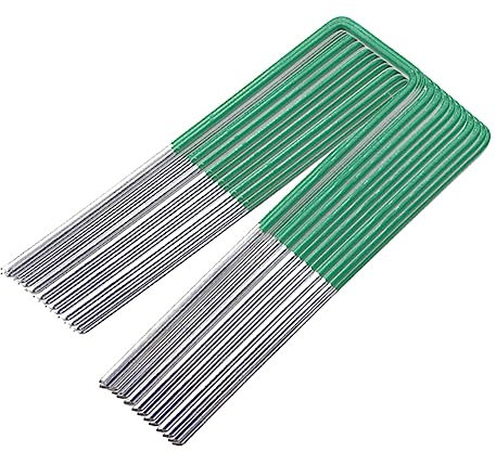 LSYHHXC Gartennetze mit festen Heringen, langlebig und korrosionsbeständig, U-förmige Nagelstifte, Pfahl zur Befestigung von Rasen und Vogelschutznetzen(10pcs)