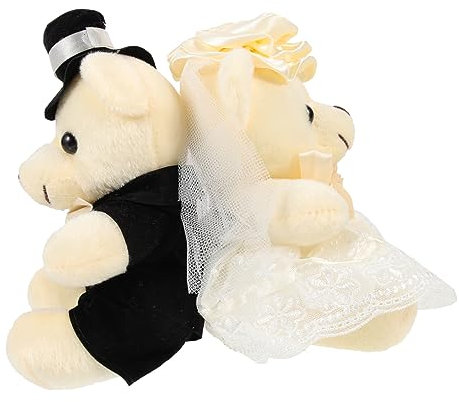 Vaguelly 6 Stück Hochzeitsbären Puppe Braut Und Bräutigam Puppen BFF Puppen Hochzeit Plüschbären Puppe Panda Abschlussfeier Stofftiere Stoffbären Plüsch Niedliche Spitzenbären