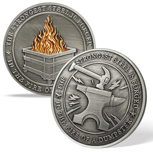 AtSKnSK Dumpster Fire Challenge Coin, Lustige Sammlermünze Für Schreibtisch, Pocket Token & Medaillon, Einzigartige Geschenke Für Männer Und Frauen