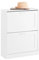 SoBuy Schuhkipper Schuhablage Schuhschrank mit 2 Klappen Schuhregal schmal Schuhkommode Weiß BHT ca. 60x80x25cm FSR137-W