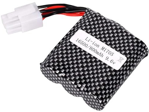 9.6V 800-mAh 16500 Li-Ion Akku EL-6P Stecker für RC ferngesteuertes Auto, Monstertruck 9115, 9116, 9120, S911, S912, S913, Lithium-Ionen Batterie für Trucks, Crawler, Truggy, Racing-Car und Spielzeug