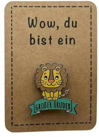 Anstecker Großer Bruder Löwe | Emailie Pin | mit Sicherheitsnadel | Geschenk großer Bruder | Schwangerschaft ankündigen | Geschenk zur Geburt | Geschenk Geschwister
