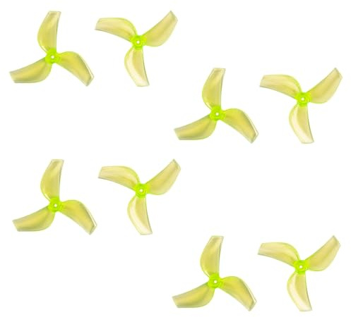 Gemfan 4 Paar 35 mm 2-Blatt/3-Blatt-Propeller PC CW CCW Paddel für Quadcopter Drohne DIY Teile (3-Blade, Gelb)