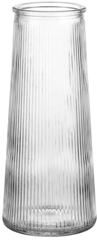 20CM Clear Glass Vase Wide Mouth Cylinder Flower Vase Home Centerpieces for Living Room Kitchen Office Wedding