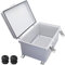 Waterproof Outdoor Electrical Box Junction Box Weatherproof IP67 ABS Plastic Enclosure Switch Router Project Box with Mounting Plate with Wall Bracket 2 Cable Glands Grey 11.1 x 7.48 x 5.5