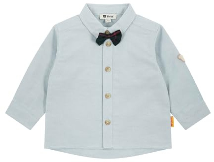 Steiff Hemd Langarm EU Größe 80 Celestial Blue, Hemd mit Kragen, Kinderhemd, schick und bequem, auch für feierliche Anlässe, waschmaschinenfest