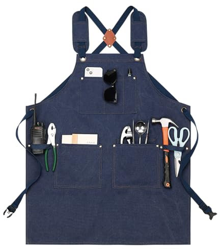 Nanxson Männer Segeltuch Schürzen wasserdicht Arbeitsschürzen, Werkzeugschürze mit Taschen für Garten, Industrie, Malen