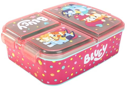 Bluey Brotdose für Kinder, mit mehreren Fächern, rechteckig, für Schule, Reisen, Sandwich, Bento-Behälter, BPA-frei
