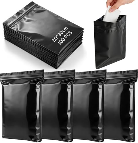 Sacchetti per lo smaltimento degli stomi, 100 sacchetti per pannolini, a prova di perdite, inodore, 20 x 30 cm, per sacchetti per colostomia, pannolini, inserti per incontinenza, sacchetti per urina
