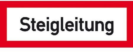 Indigos UG Aufkleber Hinweisschild Brandschutz Steigleitung - 29,7x10,5 cm - selbstklebender Sicherheits Aufkleber für Tür oder Wand - Warnschild für Gebäude, Hotel, Büro, Firma, Haus, Praxis