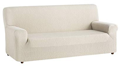 Textilhome Sofa Überzug 1 Sitzer – Moderner Jacquard Sofabezug, Elastische Couch Überzug Sofahusse, Schutz für Hunde & Haustiere, Sofa Cover 70-100 cm. Elfenbein