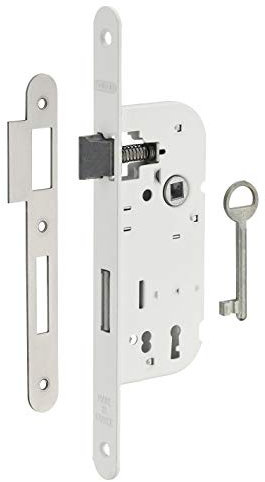 Serrure à larder blanche droite à fouillot Clé L Axe à 40 mm Optimum Thirard