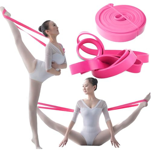 Fitnessband 208 cm,Naturlatex widerstandsbänder,Resistance Bänder for trainiert Kraft, Ausdauer, Koordination, weiches Ballett-Stretch-Band für volle Flexibilität(13mm Wide pink)