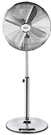 Zilan, 40,6 cm (16 Zoll) Ventilator mit Metallfüßen, 3 Geschwindigkeitseinstellungen, 4 Aluminiumschaufeln, langlebiger runder Fuß, Sicherheitsgitter, 50 Watt