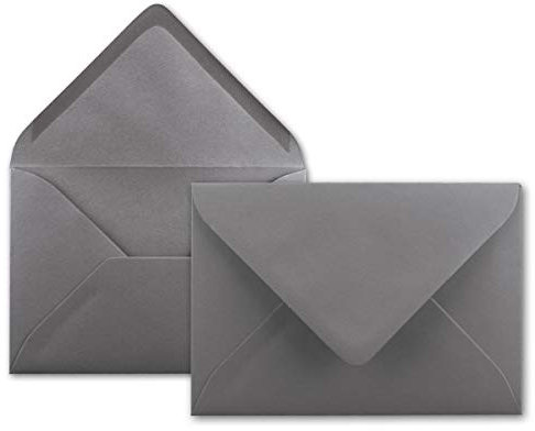 25x Brief-Umschläge in Graphit-Grau/Dunkelgrau - 80 g/m² - Kuverts in DIN B6 Format 12,5 x 17,6 cm - Nassklebung ohne Fenster