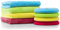 Detailmate Auto Politur Set: Menzerna Polier Pads: Heavy Cut (rot) Medium Cut (gelb) Finish (grün) Wachs (blau) 150 mm / 6.0 + 4 flauschige detailmate deluxe Mikrofaser Poliertücher 40x40 cm, 550 GSM
