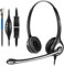 Wantek Telephone Headset RJ9 Dual with Noise Cancelling Microphone, Quick Disconnect, Corded Call Center Phone Headsets