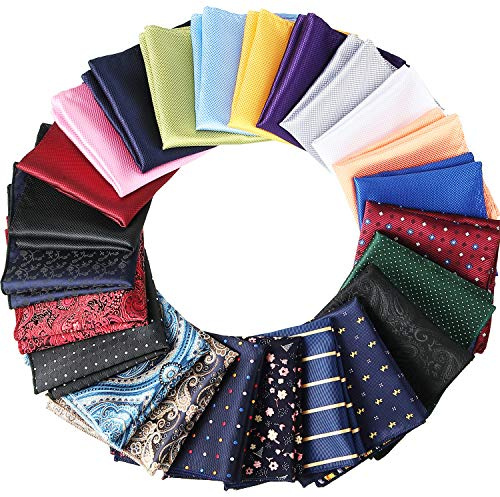 24 Pieces Pocket Squares for Men Suit Pocket Handkerchief, Classic Style