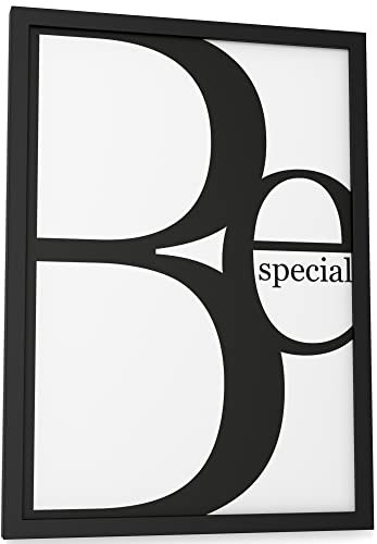 Papierschmiede® Typografie Poster, DIN A4 (21x30 cm), Wanddeko Wohnzimmer, Schlafzimmer, Küche, schwarz-weiß Bild mit Spruch OHNE Rahmen, Be Special