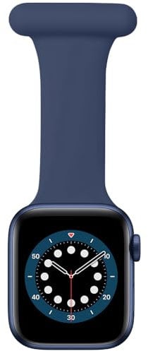 Compatible with Apple Watch Strap 38mm/40mm/41mm/42mm/44mm/45mm/46mm/49mm, Infection Control Design Pin Fob for Nurses Doctors Healthcare Paramedics (Navy blue, 42(Series 3)/44/45/46/49mm)