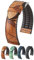 Hirsch Leaf Leaves Uhrenarmband – Braun – L – 20 mm – Silberglänzende Schnalle – veganes Performance-Armband