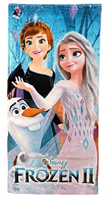 Disney Frozen II Toalla de Playa Elsa Anna Olaf 71.1 cm x 147.3 cm (Diamond Frozen)