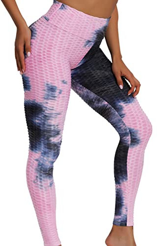 Merlvida Leggins Sportivi Donna Pantaloni Tuta Donna Anticellulite Leggins Donna a Vita Alta Coprenti Leggings da Yoga Alta Elasticità Leggings 3D Pusu Up Compressi Collant Palestra Allenamento