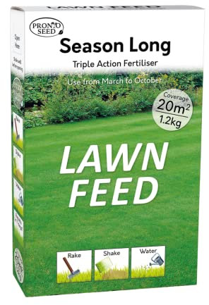 Pronto Seed Lawn Feed 1.2kg - Triple Action Fertiliser for Grass - Covers 20m2 for Lawn Health, Repair, and Seed Germination (1.2kg)