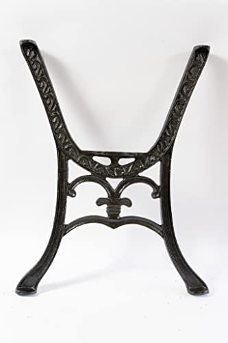 SEZAM Pieds de Table en Fonte Noir x 2pcs 68 x 51.5 x 54cm Table de Jardin - Base de Table - Pied de Table