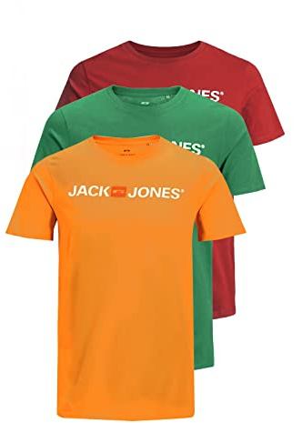 JACK & JONES Lot de 3 t-Shirts pour Homme, XL