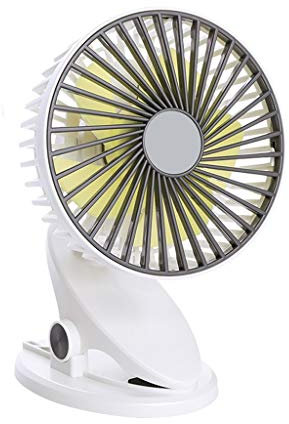 DHF Ordinateur de Poche, Ventilateur USB, Éventail, secouant la tête Petit Ventilateur Petit étudiant Mini-Clip Portable Rechargeable Type de Ventilateur Bureau spécial Muet Table/Noir Blanc